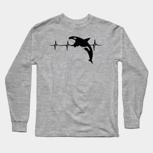 Funny Orca Heartbeat Design Killer Whale Long Sleeve T-Shirt